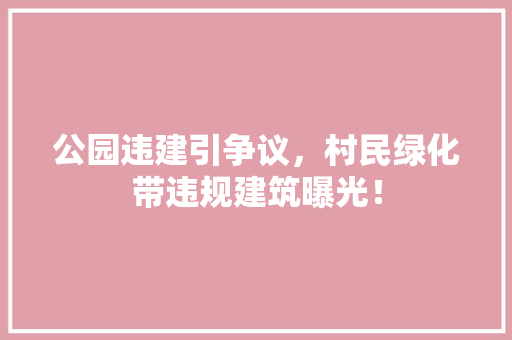 公园违建引争议，村民绿化带违规建筑曝光！