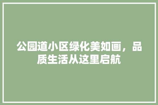 公园道小区绿化美如画，品质生活从这里启航