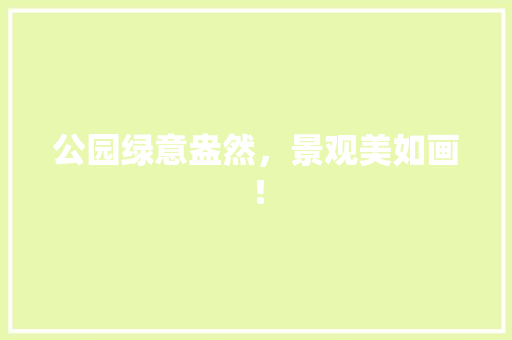 公园绿意盎然，景观美如画！