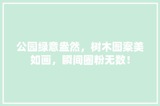 公园绿意盎然，树木图案美如画，瞬间圈粉无数！