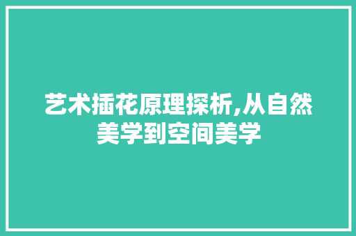 艺术插花原理探析,从自然美学到空间美学 育苗设备