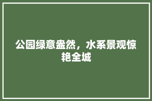 公园绿意盎然，水系景观惊艳全城