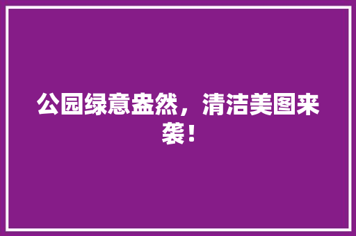公园绿意盎然，清洁美图来袭！