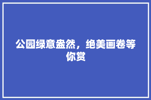 公园绿意盎然，绝美画卷等你赏