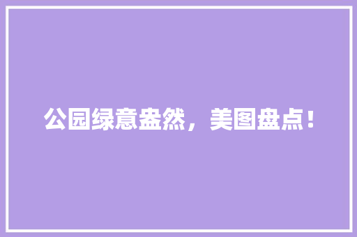 公园绿意盎然，美图盘点！