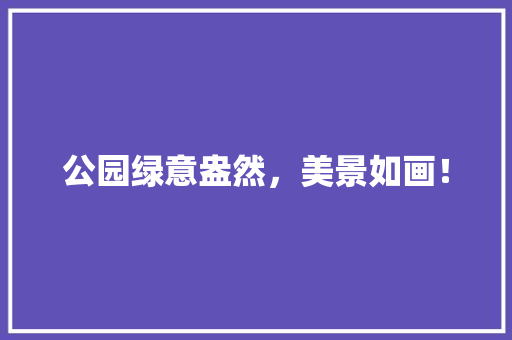 公园绿意盎然，美景如画！