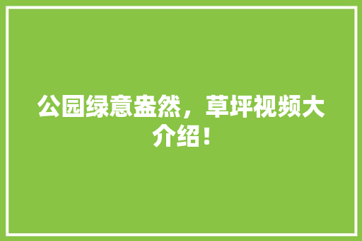 公园绿意盎然，草坪视频大介绍！