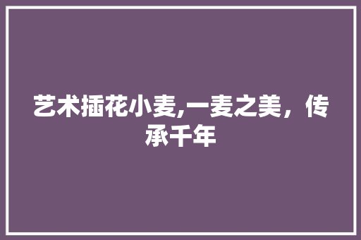 艺术插花小麦,一麦之美，传承千年