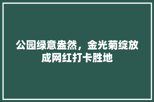 公园绿意盎然，金光菊绽放成网红打卡胜地