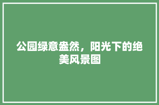 公园绿意盎然，阳光下的绝美风景图
