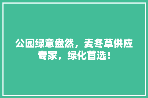 公园绿意盎然，麦冬草供应专家，绿化首选！