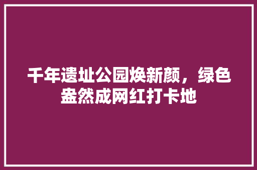 千年遗址公园焕新颜，绿色盎然成网红打卡地