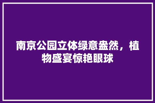 南京公园立体绿意盎然，植物盛宴惊艳眼球