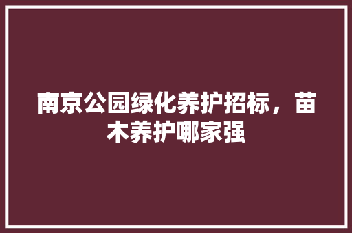 南京公园绿化养护招标，苗木养护哪家强
