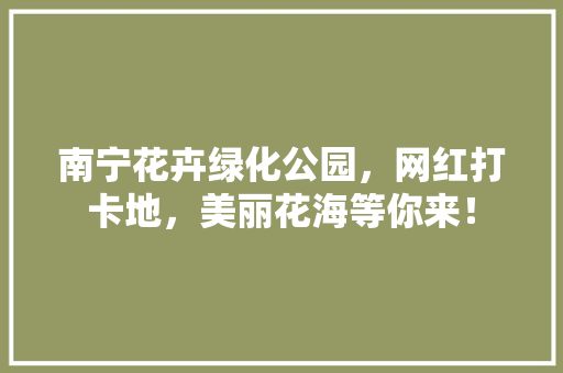 南宁花卉绿化公园，网红打卡地，美丽花海等你来！