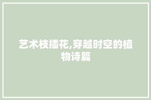 艺术枝插花,穿越时空的植物诗篇 蔬菜育苗