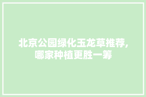 北京公园绿化玉龙草推荐,哪家种植更胜一筹