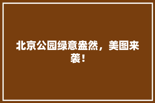 北京公园绿意盎然，美图来袭！