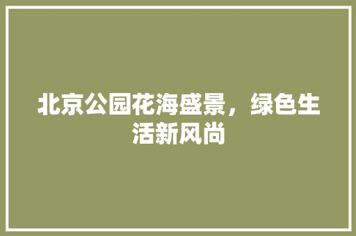 北京公园花海盛景，绿色生活新风尚