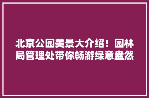 北京公园美景大介绍！园林局管理处带你畅游绿意盎然！