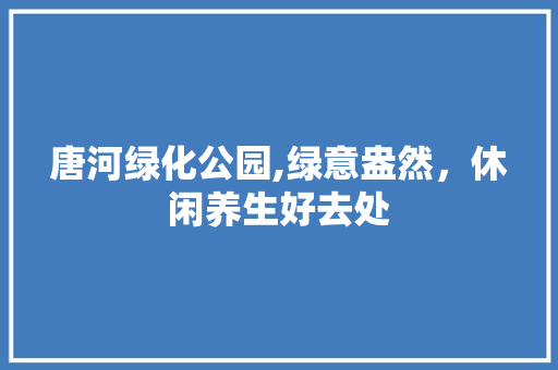 唐河绿化公园,绿意盎然，休闲养生好去处