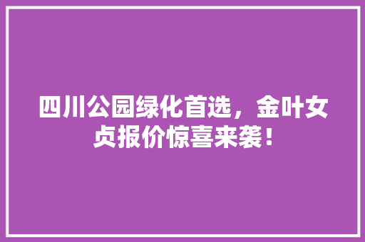 四川公园绿化首选，金叶女贞报价惊喜来袭！
