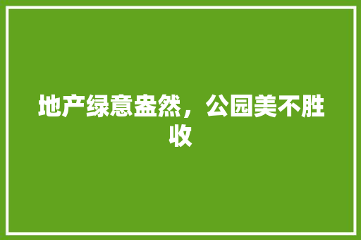 地产绿意盎然，公园美不胜收