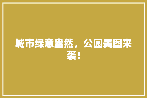 城市绿意盎然，公园美图来袭！