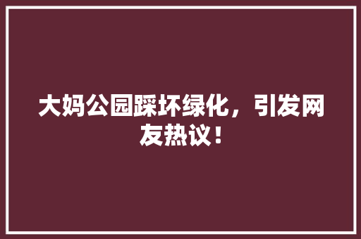 大妈公园踩坏绿化，引发网友热议！