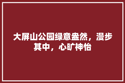 大屏山公园绿意盎然，漫步其中，心旷神怡
