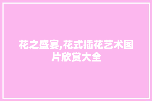 花之盛宴,花式插花艺术图片欣赏大全 无土育苗