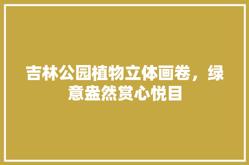 吉林公园植物立体画卷，绿意盎然赏心悦目