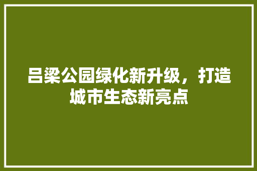 吕梁公园绿化新升级，打造城市生态新亮点