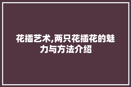 花插艺术,两只花插花的魅力与方法介绍