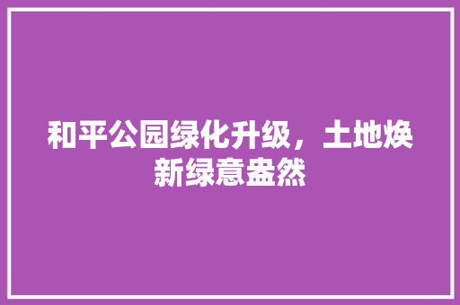 和平公园绿化升级，土地焕新绿意盎然