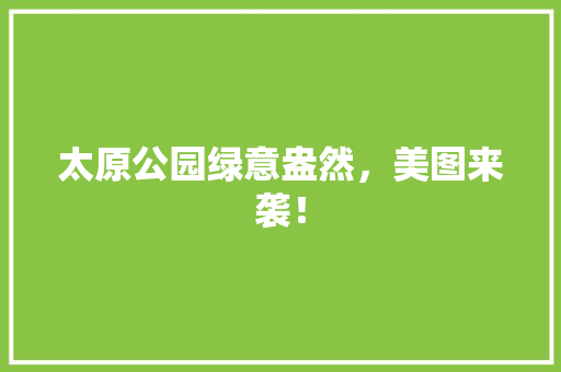 太原公园绿意盎然，美图来袭！