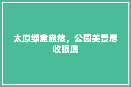 太原绿意盎然，公园美景尽收眼底