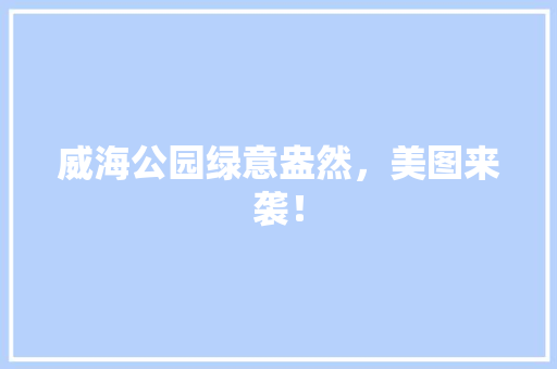 威海公园绿意盎然，美图来袭！