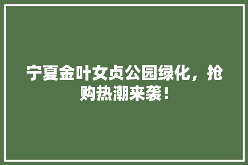 宁夏金叶女贞公园绿化，抢购热潮来袭！