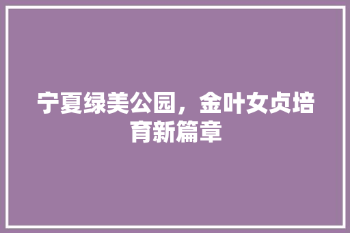 宁夏绿美公园，金叶女贞培育新篇章
