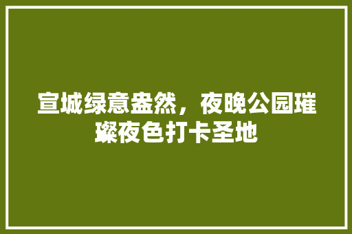 宣城绿意盎然，夜晚公园璀璨夜色打卡圣地
