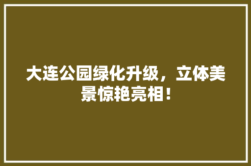 大连公园绿化升级，立体美景惊艳亮相！