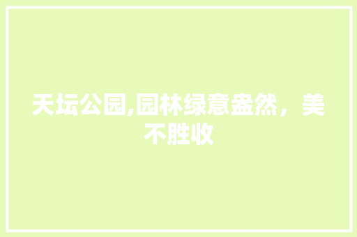 天坛公园,园林绿意盎然，美不胜收