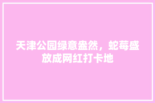 天津公园绿意盎然，蛇莓盛放成网红打卡地
