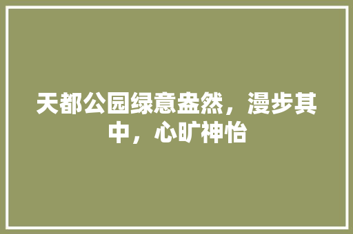 天都公园绿意盎然，漫步其中，心旷神怡