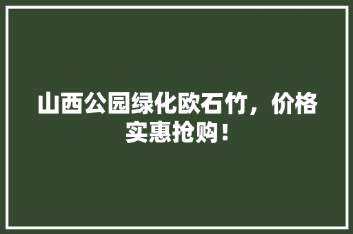 山西公园绿化欧石竹，价格实惠抢购！