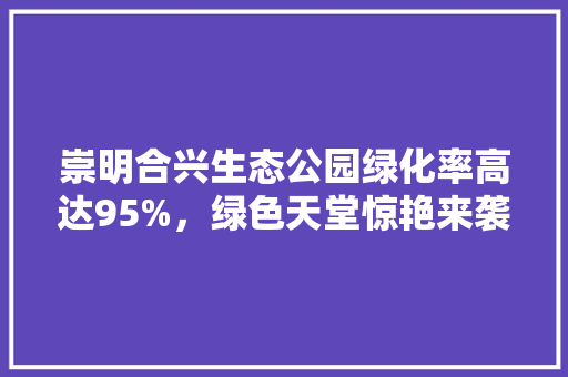 崇明合兴生态公园绿化率高达95%，绿色天堂惊艳来袭！