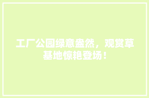 工厂公园绿意盎然，观赏草基地惊艳登场！