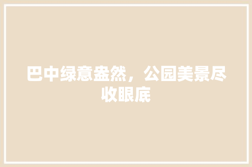 巴中绿意盎然，公园美景尽收眼底