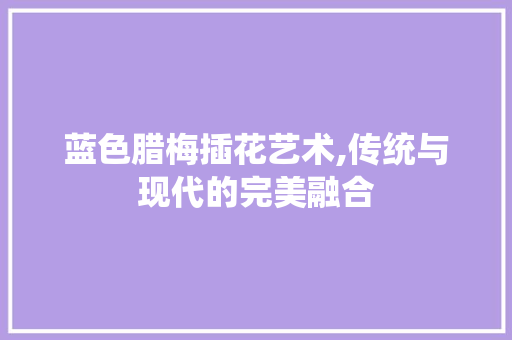 蓝色腊梅插花艺术,传统与现代的完美融合 有机育苗
